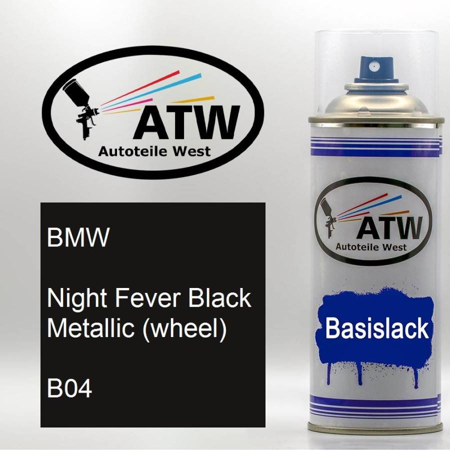 BMW, Night Fever Black Metallic (wheel), B04: 400ml Sprühdose, von ATW Autoteile West.